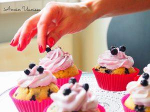 Mustikka cupcakes