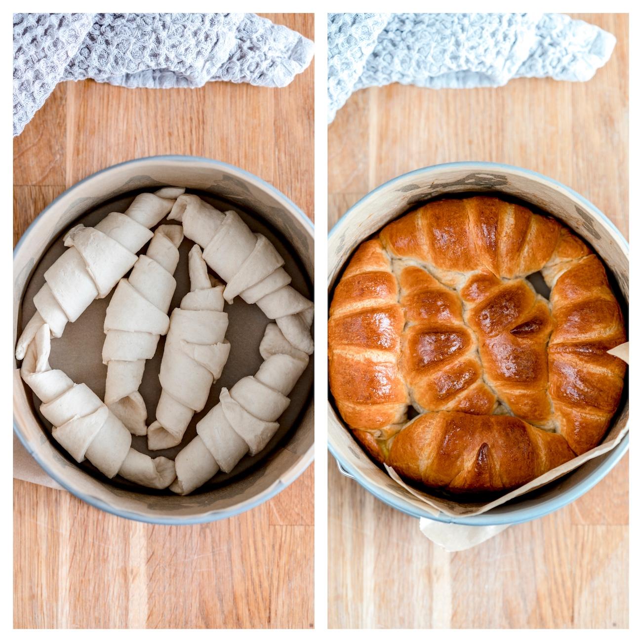 Jäätelöllä täytetty Croissant-kakku