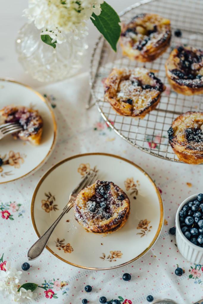 Pastéis de nata - Kermaleivokset mustikoilla